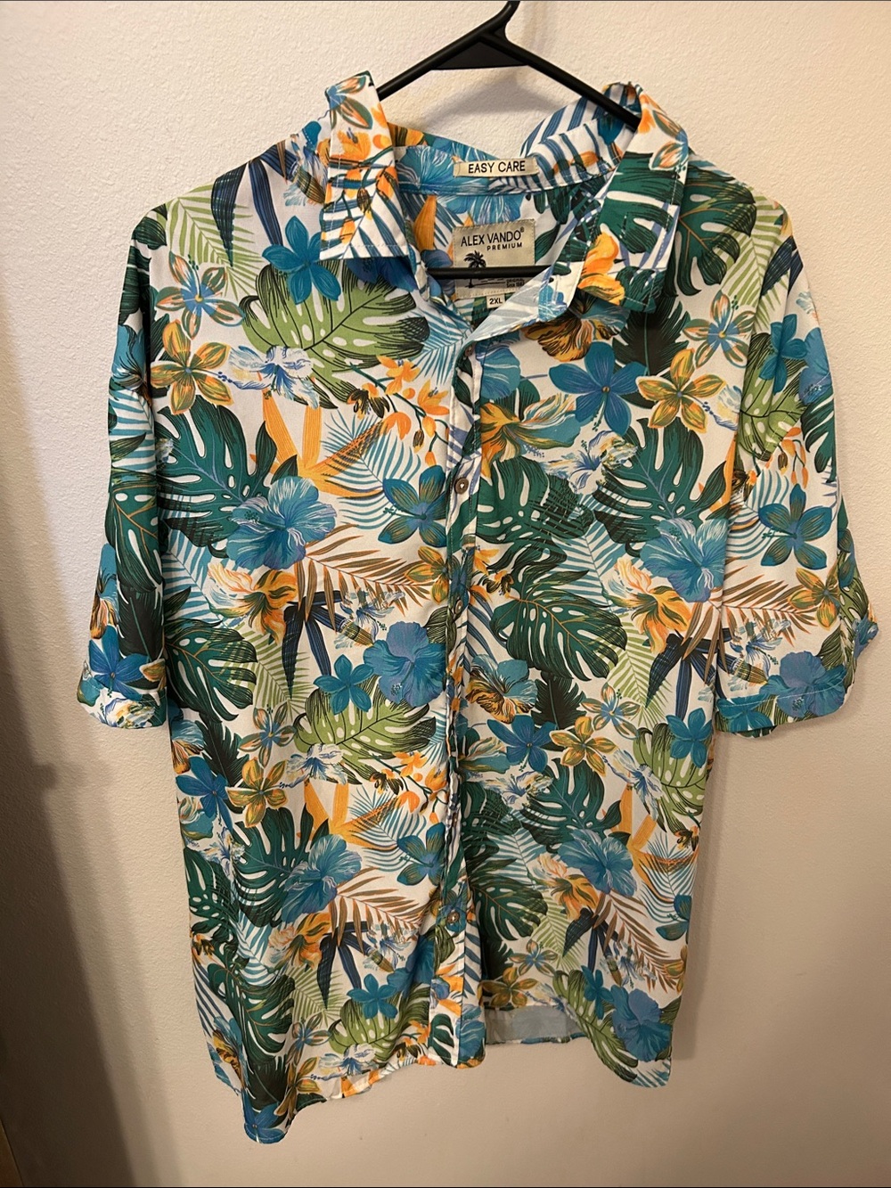 Tropical Floral Short-Sleeve Shirt - Green/Blue